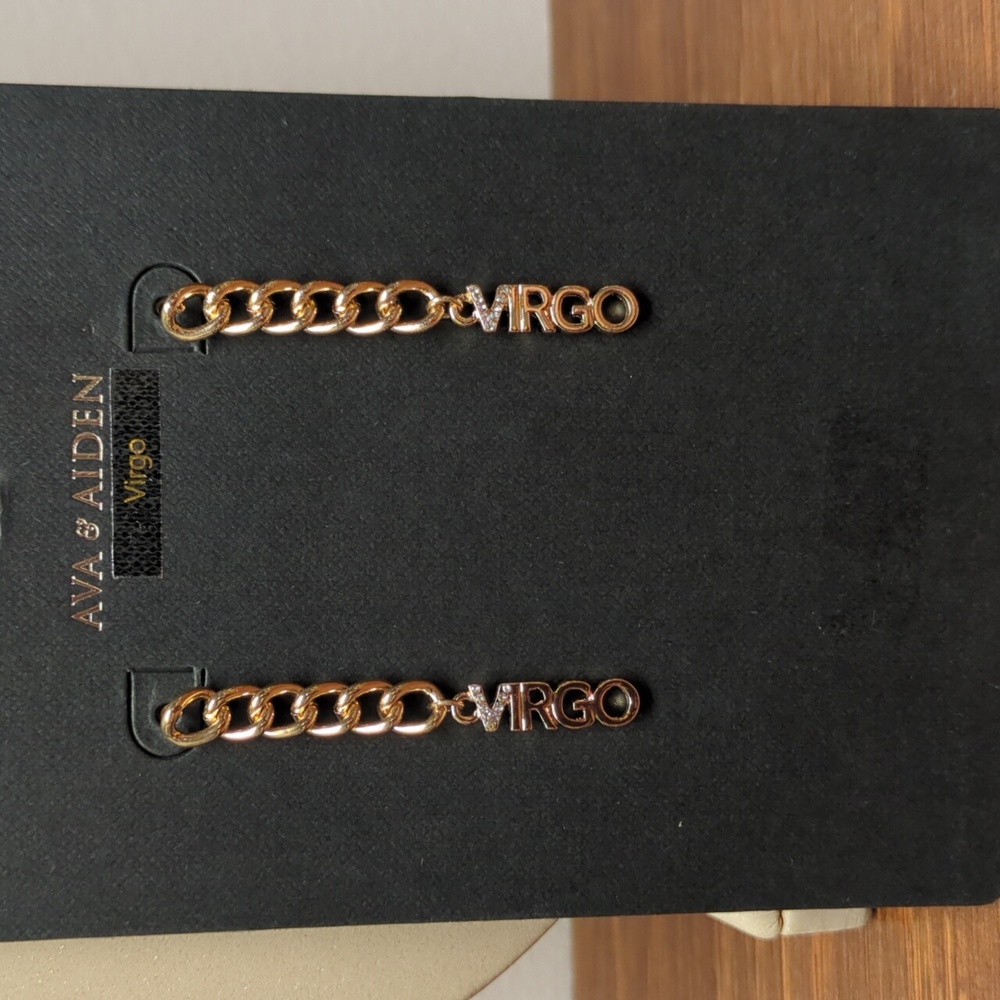 Sparkly Virgo Dangle Earrings – Ava & Aiden, Gold-Tone, 2 1/8" Long Lightweight
